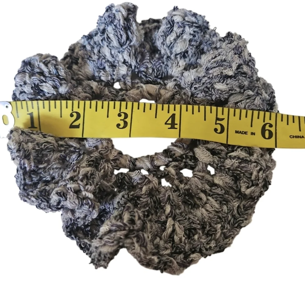 Handmade Tutu-Inspired Ballerina Knit Scrunchie Crochet gray New Hair Accessory